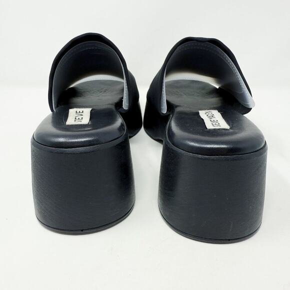 Vintage Y2K Steve Madden Black Slinky30 Platform Slide Sandals Women's Size 40 - Picture 4 of 9